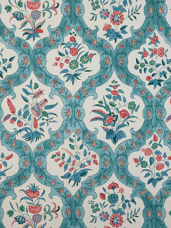 Ventoux wallpaper in teal rose color - pattern number P8023102.353.0 - by Brunschwig and Fils in the  collection