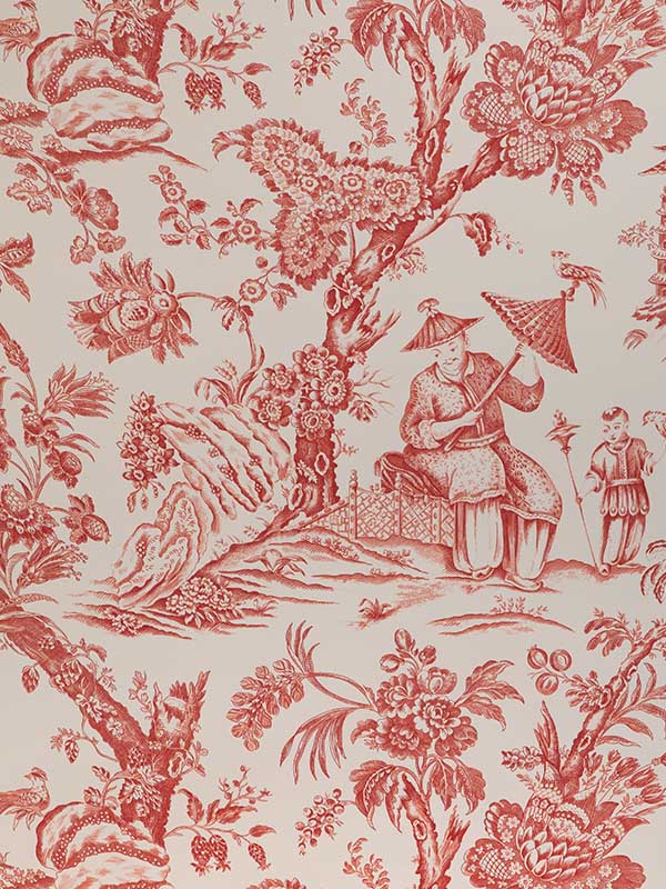 Marcel wallpaper in red color - pattern number P8023106.19.0 - by Brunschwig and Fils in the  collection