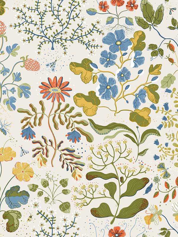 Groh Floral fabric in green color - pattern number 4143-22001 - by A Street Prints in the Botanica collection
