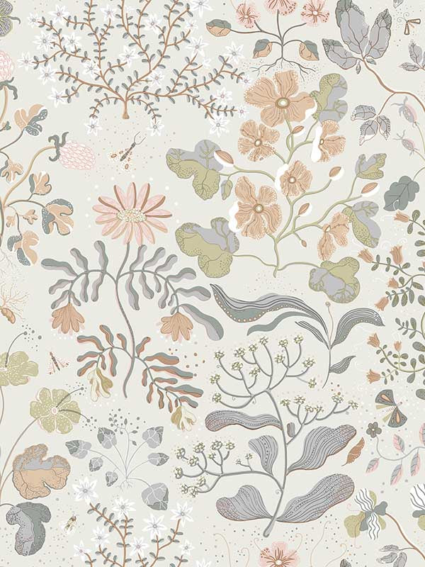 Groh Floral fabric in neutral color - pattern number 4143-22004 - by A Street Prints in the Botanica collection