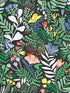 Brittsommar Woodland Floral fabric in black color - pattern number 4143-22006 - by A Street Prints in the Botanica collection