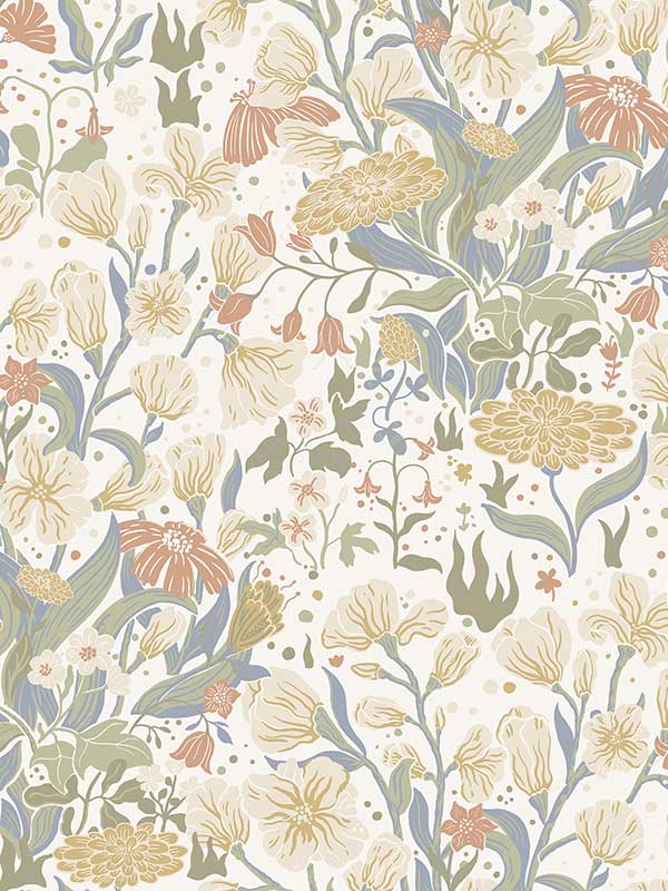 Hava Meadow Flowers fabric in neutral color - pattern number 4143-22011 - by A Street Prints in the Botanica collection