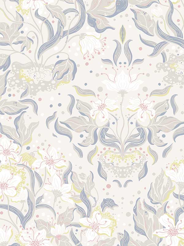 Lisa Floral Damask fabric in bone color - pattern number 4143-22015 - by A Street Prints in the Botanica collection