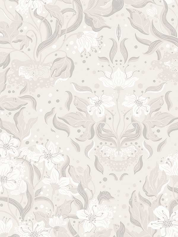 Lisa Floral Damask fabric in grey color - pattern number 4143-22019 - by A Street Prints in the Botanica collection