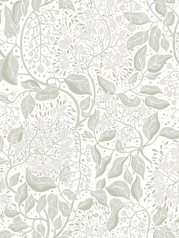 Turi Twining Vines fabric in sage color - pattern number 4143-22020 - by A Street Prints in the Botanica collection