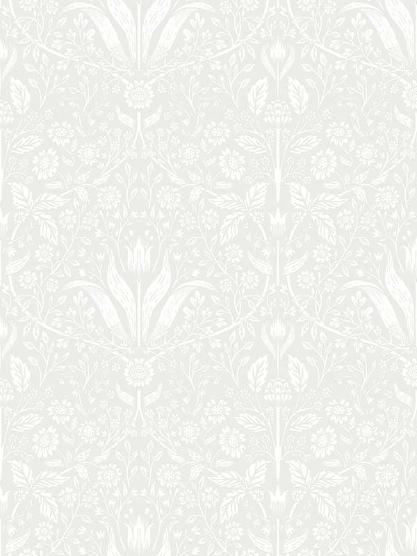 Mara Tulip Ogee fabric in light grey color - pattern number 4143-34007 - by A Street Prints in the Botanica collection