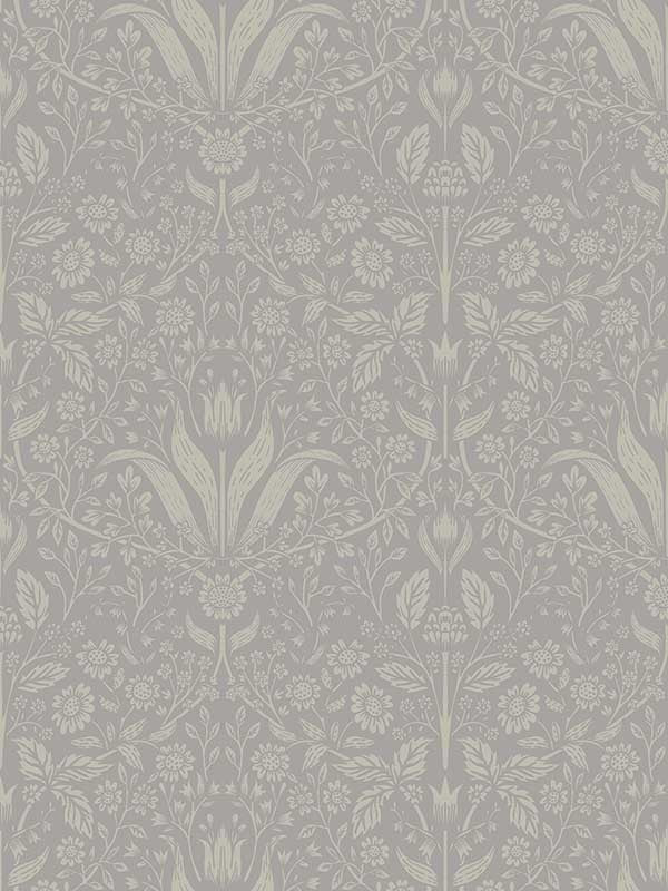 Mara Tulip Ogee fabric in grey color - pattern number 4143-34008 - by A Street Prints in the Botanica collection
