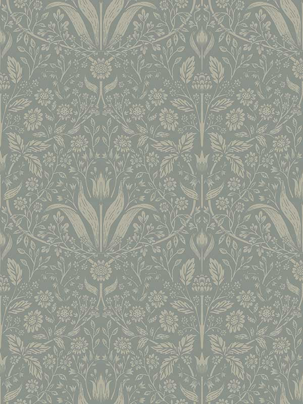 Mara Tulip Ogee fabric in green color - pattern number 4143-34009 - by A Street Prints in the Botanica collection