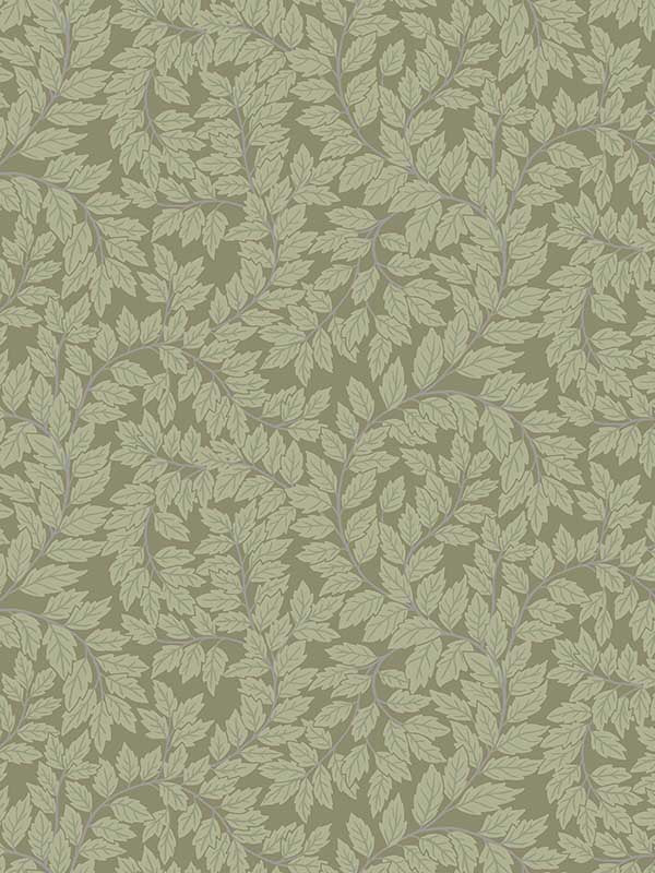 Lindlov Leafy Vines wallpaper in moss color - pattern number 4143-34020 - by A Street Prints in the Botanica collection