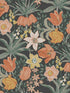 Cecilia Tulip and Daffodil fabric in black color - pattern number 4143-34031 - by A Street Prints in the Botanica collection