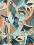 Fauvist Flock fabric in coral and aqua color - pattern number AG2016 - by York in the Artistic Abstracts collection