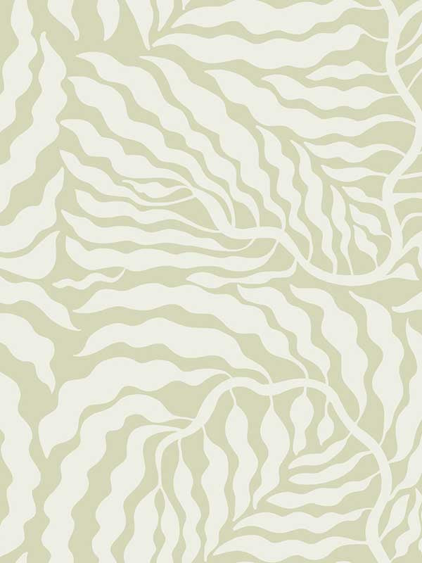 Fern Fronds wallpaper in light green and white color - pattern number AG2065 - by York in the Artistic Abstracts collection