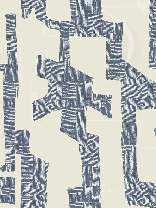 Modern Tribal wallpaper in almond and navy color - pattern number AG2104 - by York in the Artistic Abstracts collection