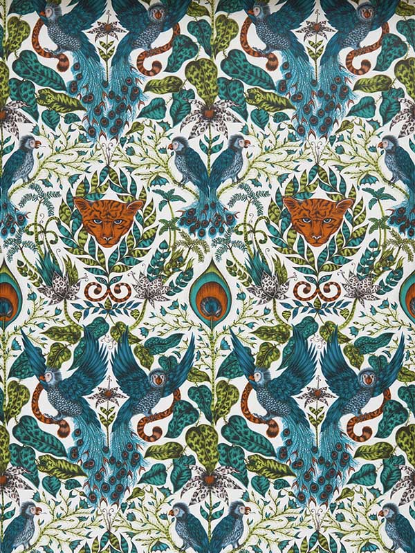 Amazon wallpaper in jungle color - pattern number W0098/02.CAC.0 - by Clarke and Clarke in the Animalia by Emma J Shipley collection