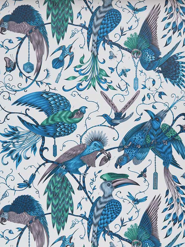 Audubon wallpaper in jungle color - pattern number W0099/03.CAC.0 - by Clarke and Clarke in the Animalia by Emma J Shipley collection