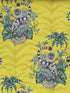 Lemur wallpaper in lime color - pattern number W0103/02.CAC.0 - by Clarke and Clarke in the Animalia by Emma J Shipley collection