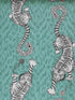 Tigris wallpaper in teal color - pattern number W0105/05.CAC.0 - by Clarke and Clarke in the Animalia by Emma J Shipley collection