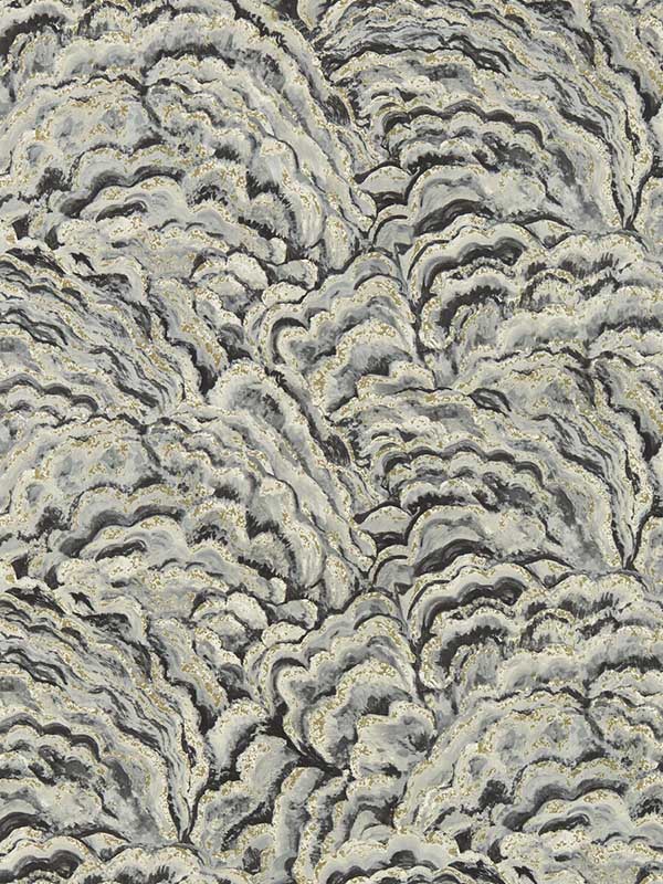 Lumino wallpaper in noir gilver color - pattern number W0142/05.CAC.0 - by Clarke and Clarke in the Exotica 2 collection