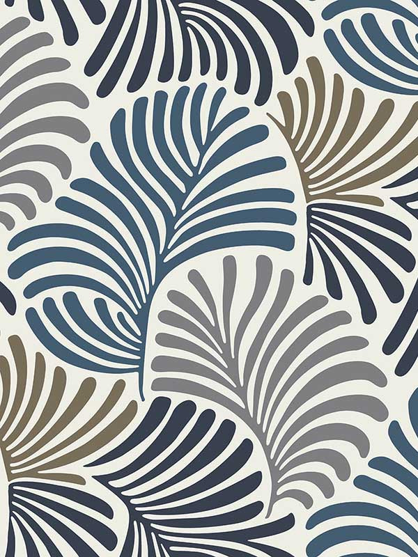 Trousdale Fanning Flora wallpaper in dark blue color - pattern number 4034-72124 - by A Street Prints in the Scott Living Third Edition collection