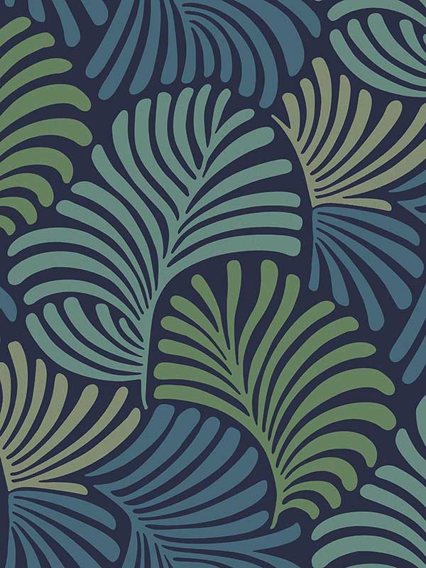 Trousdale Fanning Flora wallpaper in navy color - pattern number 4034-72125 - by A Street Prints in the Scott Living Third Edition collection