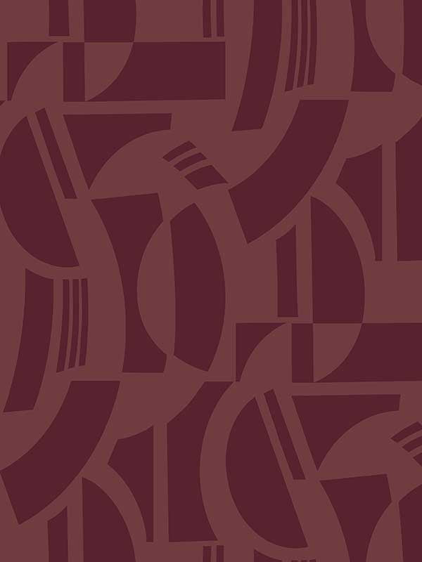 Carter Geometric Flock wallpaper in burgundy color - pattern number 4034-87380 - by A Street Prints in the Scott Living Third Edition collection