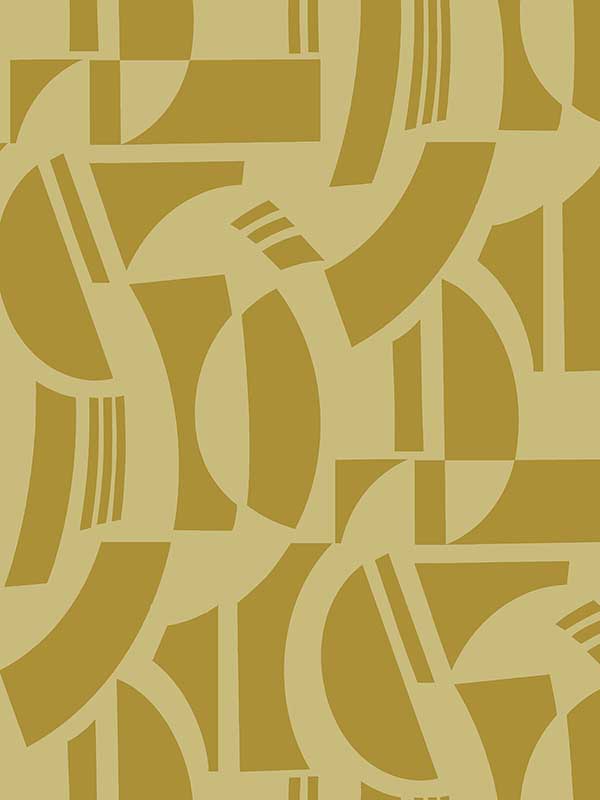 Carter Geometric Flock wallpaper in gold color - pattern number 4034-87382 - by A Street Prints in the Scott Living Third Edition collection