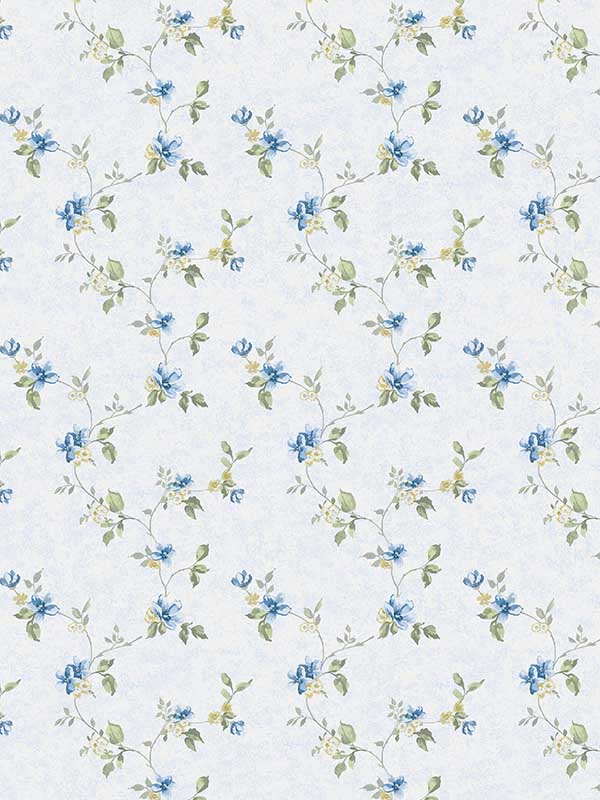 Mini Floral Trail fabric in blue green color - pattern number PF38175 - by Patton Norwall in the Pretty Florals collection