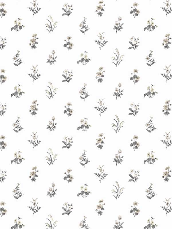 Mini Garden Spot fabric in beige grey color - pattern number PF38167 - by Patton Norwall in the Pretty Florals collection
