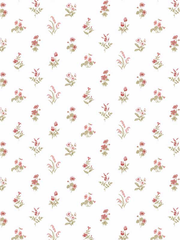 Mini Garden Spot fabric in cream red yellow green ochre color - pattern number PF38168 - by Patton Norwall in the Pretty Florals collection