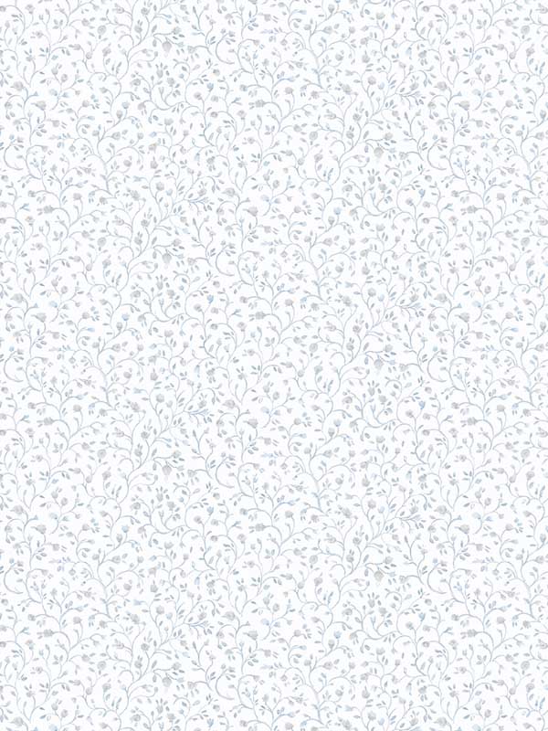 Rainbow Mini wallpaper in blue beige grey color - pattern number PF38154 - by Patton Norwall in the Pretty Florals collection