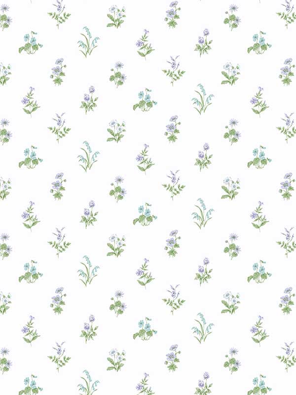 Mini Garden Spot fabric in purple turquoise green color - pattern number PF38169 - by Patton Norwall in the Pretty Florals collection