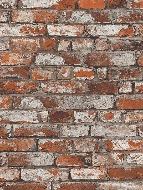 Tailor Faux Brick Prepasted wallpaper in spiced ginger color - pattern number PR12201 - by Seabrook in the Seabrook Prepasted Wallpaper Assortment collection