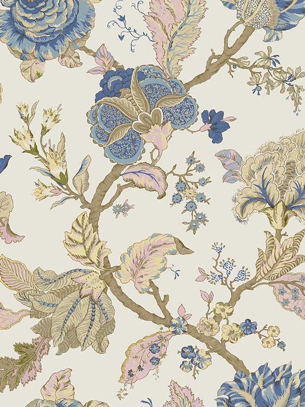 Lana Jacobean wallpaper in parchment color - pattern number PR12505 - by Seabrook in the Seabrook Prepasted Wallpaper Assortment collection