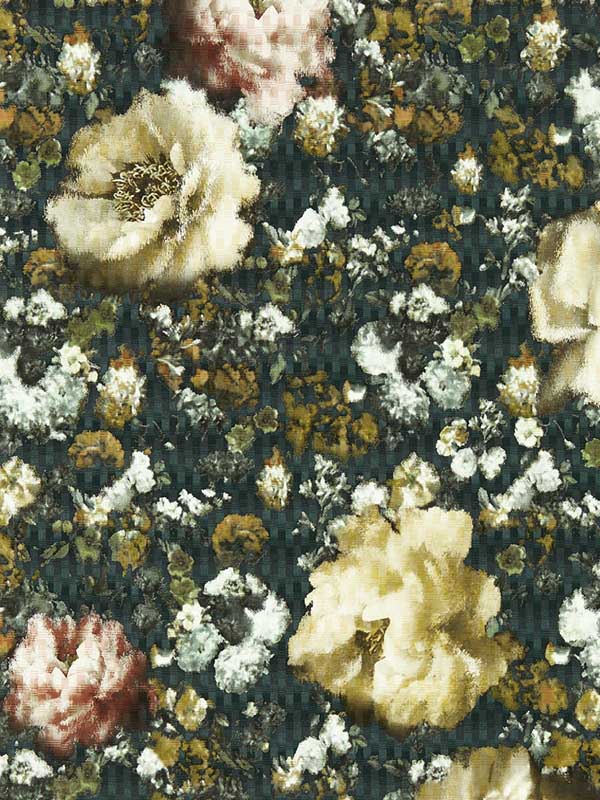 Camile wallpaper in teal spice color - pattern number W0148/03.CAC.0 - by Clarke and Clarke in the Fusion Clarke and Clarke collection