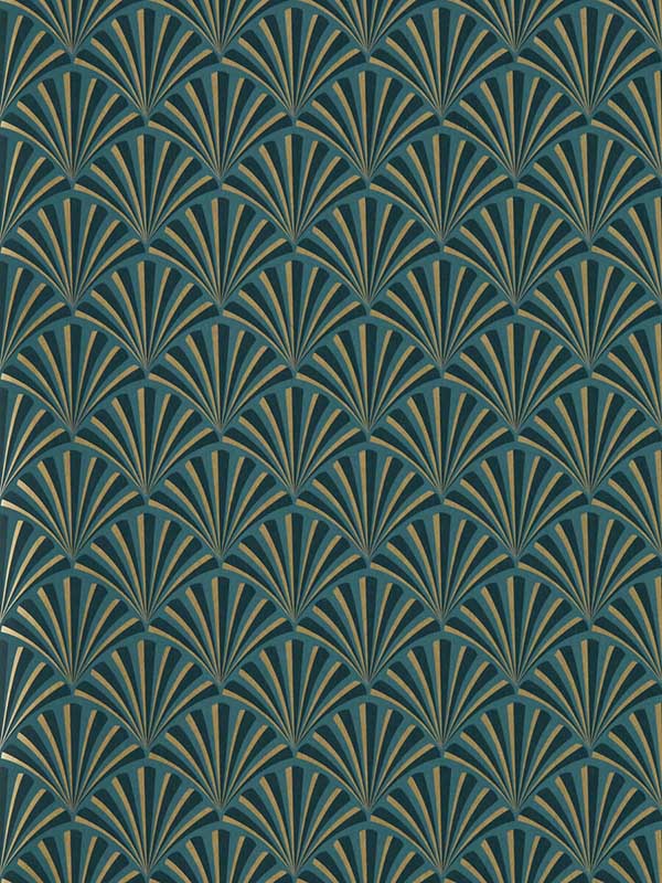 Chrysler wallpaper in teal color - pattern number W0164/04.CAC.0 - by Clarke and Clarke in the Lusso collection