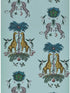 Creatura fabric in turquoise color - pattern number W0114/04.CAC.0 - by Clarke and Clarke in the Wilderie By Emma J Shipley collection