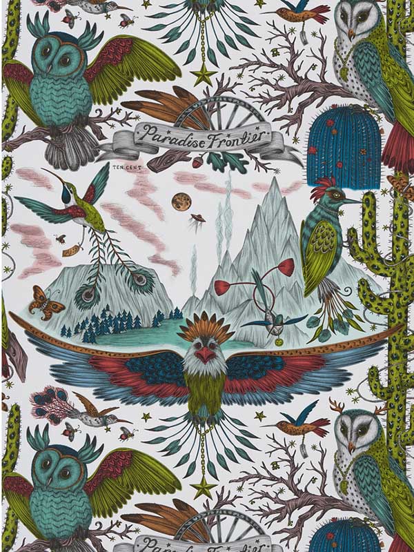 Frontier wallpaper in green color - pattern number W0116/03.CAC.0 - by Clarke and Clarke in the Wilderie By Emma J Shipley collection