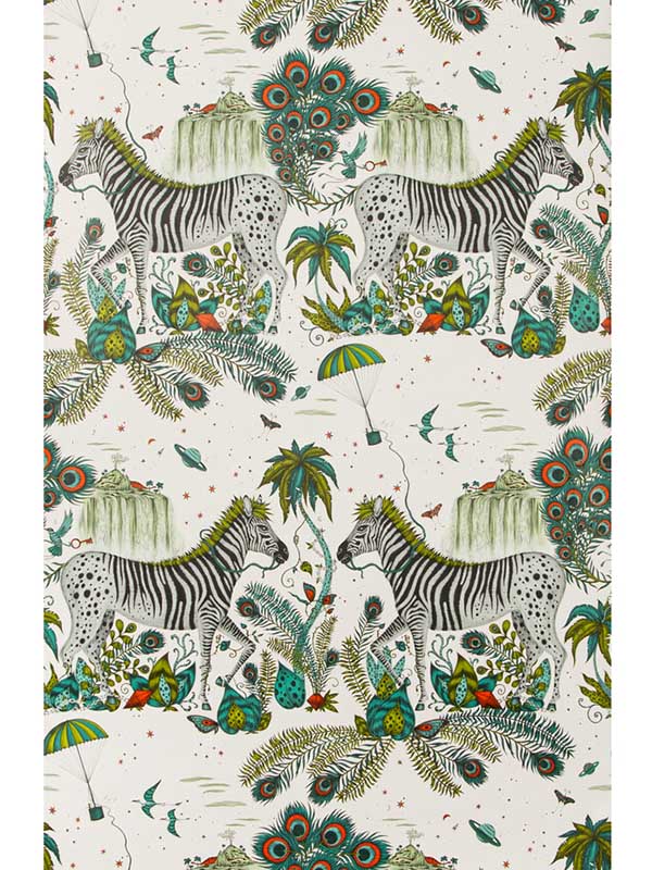 Lost World wallpaper in green color - pattern number W0117/02.CAC.0 - by Clarke and Clarke in the Wilderie By Emma J Shipley collection