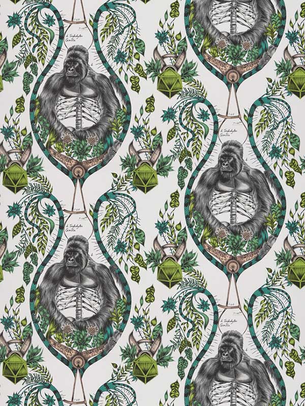 Silverback fabric in nude color - pattern number W0120/03.CAC.0 - by Clarke and Clarke in the Wilderie By Emma J Shipley collection