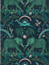 Zambezi wallpaper in teal color - pattern number W0121/06.CAC.0 - by Clarke and Clarke in the Wilderie By Emma J Shipley collection