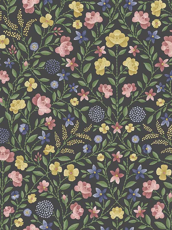 Court Embroidery wallpaper in yellow color - pattern number 118/13030.CS.0 - by Cole and Son in the Historic Royal Palaces Great Masters collection