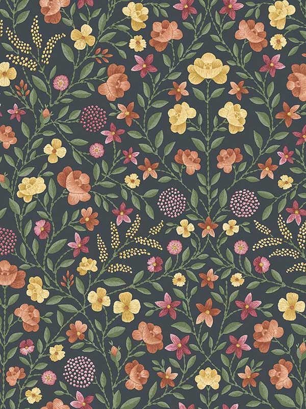 Court Embroidery wallpaper in marigold color - pattern number 118/13031.CS.0 - by Cole and Son in the Historic Royal Palaces Great Masters collection