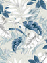 Tropical Leaves Peel and Stick fabric in blue lagoon color - pattern number RM22402 - by Casa Mia in the Peel and Stick Wallpaper by Casa Mia collection