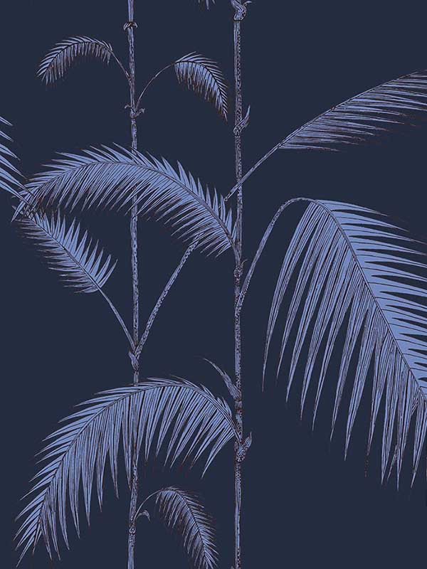 Palm Leaves fabric in ink color - pattern number 112/2008.CS.0 - by Cole and Son in the Icons collection