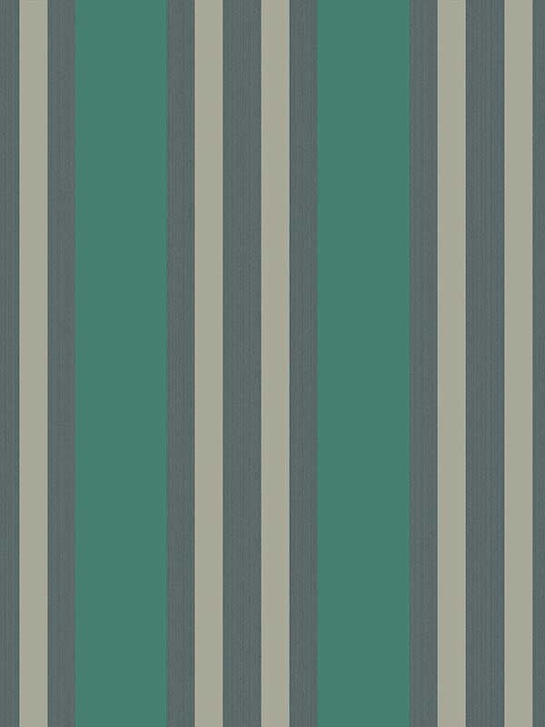 Polo Stripe fabric in teal gilver color - pattern number 110/1002.CS.0 - by Cole and Son in the Marquee Stripes collection