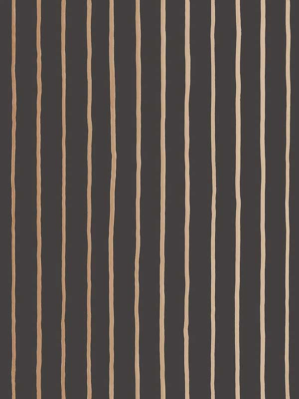 College Stripe wallpaper in charcoal gold color - pattern number 110/7034.CS.0 - by Cole and Son in the Marquee Stripes collection