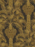 Hollywood Palm fabric in charcoal and gold color - pattern number 113/1001.CS.0 - by Cole and Son in the Martyn Lawrence Bullard collection