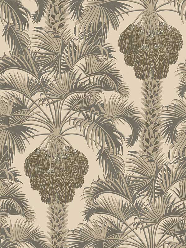 Hollywood Palm fabric in silver and charcoal color - pattern number 113/1003.CS.0 - by Cole and Son in the Martyn Lawrence Bullard collection