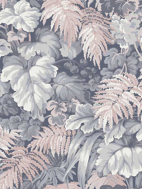 Royal Fernery fabric in slate blue and blush pink color - pattern number 113/3010.CS.0 - by Cole and Son in the Martyn Lawrence Bullard collection