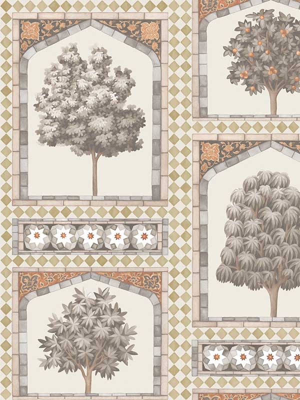 Sultans Palace wallpaper in gold and spice color - pattern number 113/10031.CS.0 - by Cole and Son in the Martyn Lawrence Bullard collection